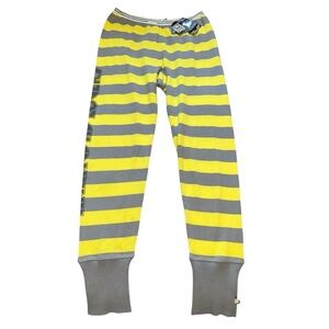 Harajuku lovers gray yellow stripe thermal pants XL Layer Pajamas NWT *READ*